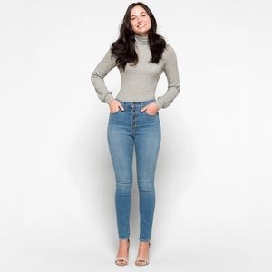 10” High Rise Skinny Button Front Jean